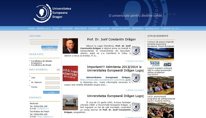 Dezvoltare website - Universitatea Europeana Dragan - layout site.jpg